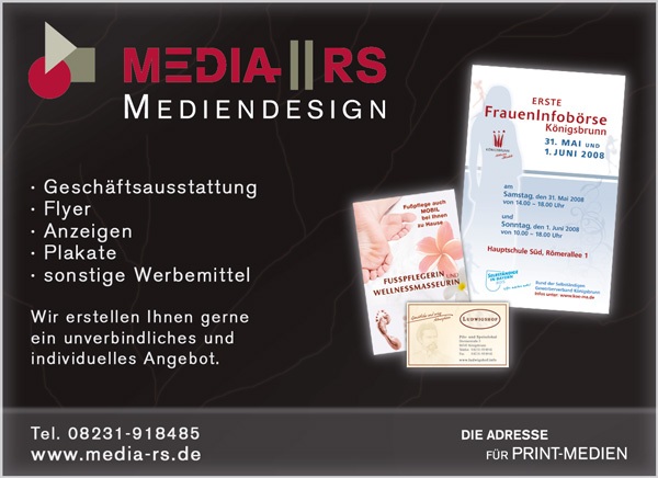 Werbeanzeige - von der Firma Media-RS